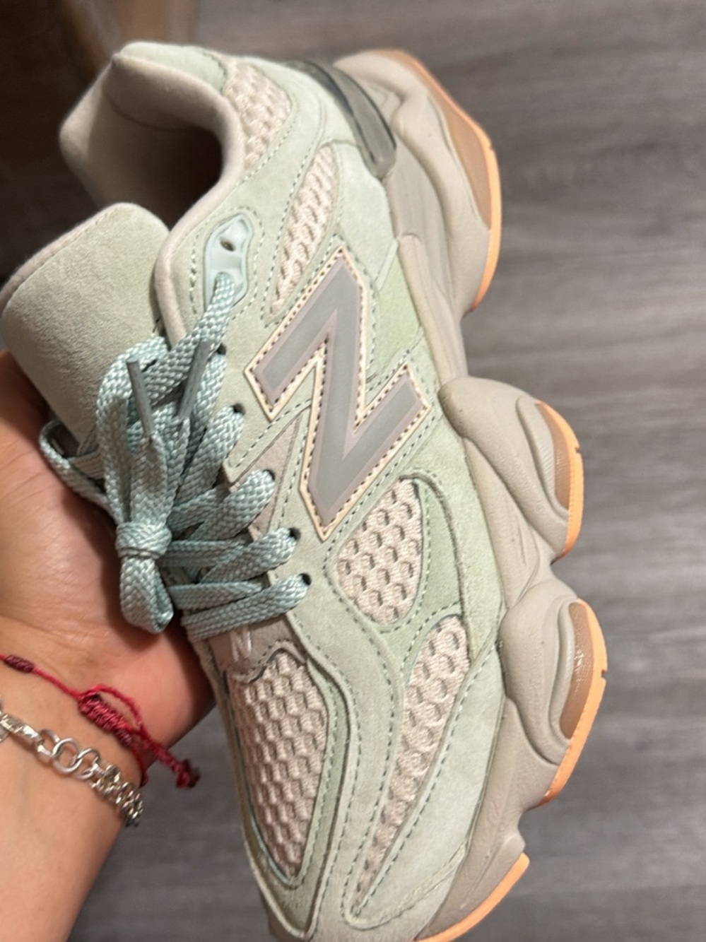 New Balance Women's Mint Green and Peach Retro Runner